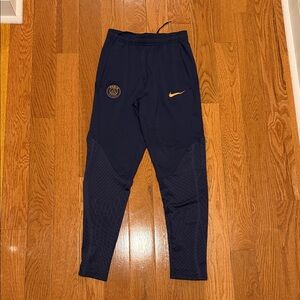 Nike Paris Saint Germain Dark Blue Joggers with Gold Logo